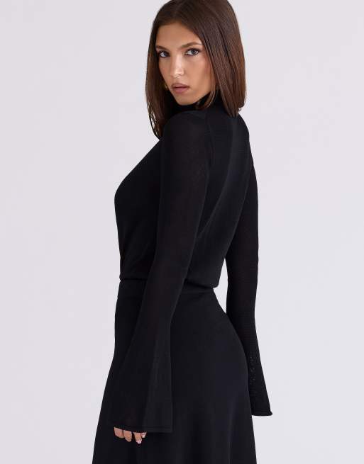 House of CB Lois keyhole bodysuit in black - BLACK, 3 of 4