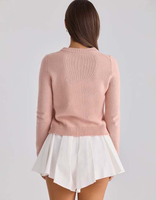 House of CB - Lumi - Mini-short évasé en coton - Blanc, 2 de 4