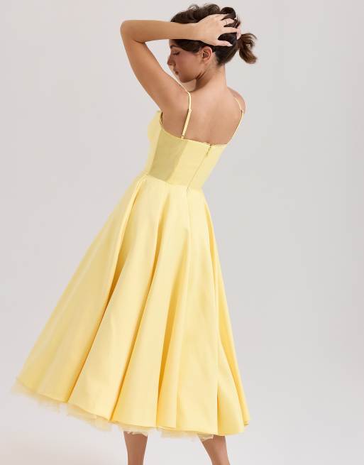 Robe Midi En Tulle Doré For Love & Lemons - Taille S - Neuve Avec étiquettes - Style Jardin Féerique