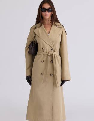 House of CB - Marais - Langer Trenchcoat in Camel mit Gürtel-Neutral