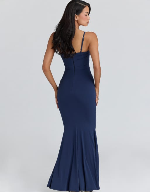 house of cb blue dress corset 'Mademoiselle' Cinderella Blue Tulle Midi Dress