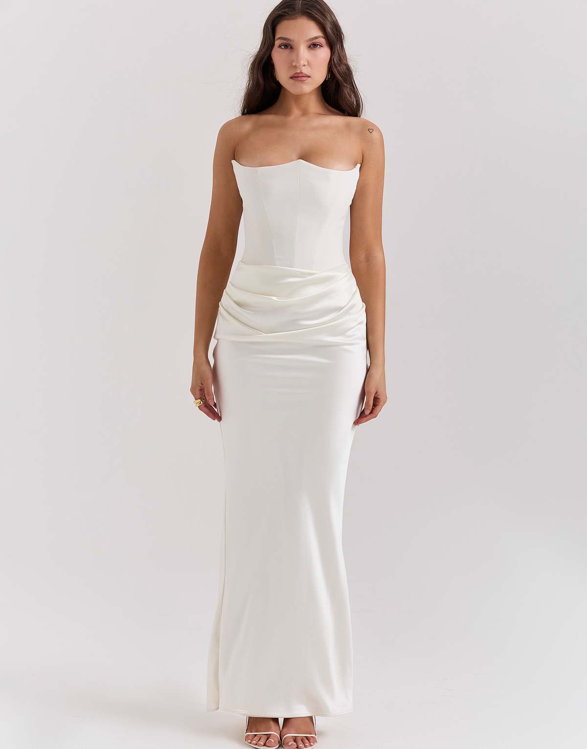House of CB Persephone strapless corset dress in ivory