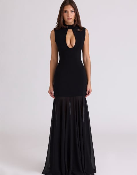 House of CB Raphaella sleeveless maxi dress in black - BLACK - view 1