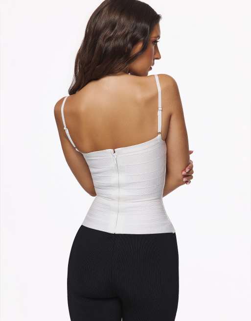 House of CB Sculpting-Bandage-Top in Weiß, 2 von 4