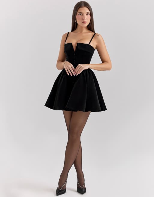 House of CB Selina tulle mini dress in black ASOS