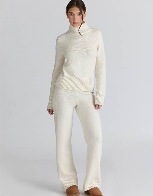 House of CB Skye ivory merino wool roll neck sweater in ivory, 4 of 4