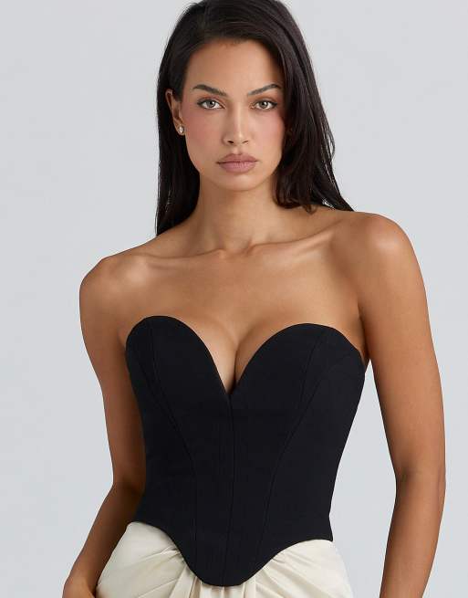 House of CB Sorcha abito lungo corsetto black & fog - nero, 4 di 4