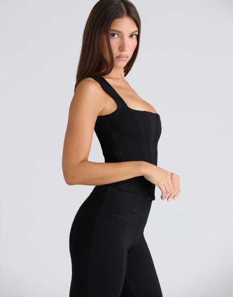 House of CB The balconette black fitted corset top in black - view 1