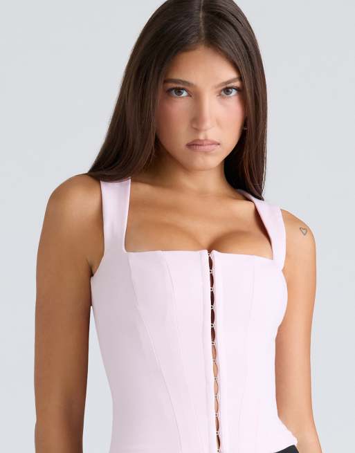 House of CB The balconette fitted corset top in pink, 2 of 4