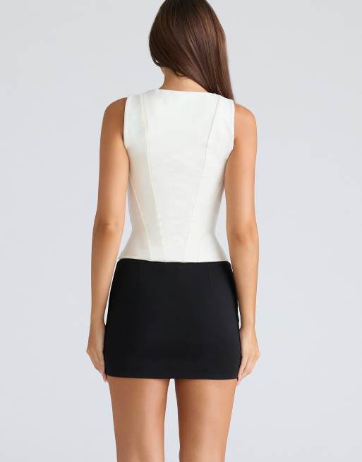 House of CB The balconette ivory fitted corset top in ivory, 2 of 4