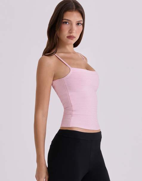 House of CB The body baby pink bandage top in baby pink - view 1