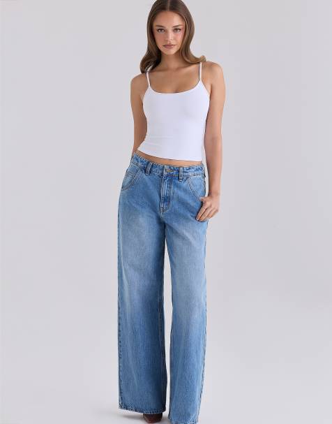 House of CB The boyfriend light wash low-rise baggy jeans in light wash - view 1