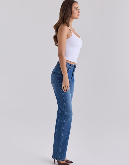 House of CB The classic medium wash mid-rise slim bootcut jeans in medium wash, 4 of 4
