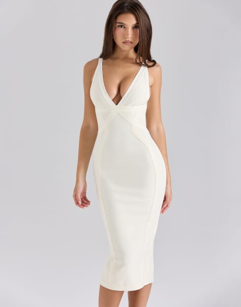 House of CB the classic midi bandage dress in ivory