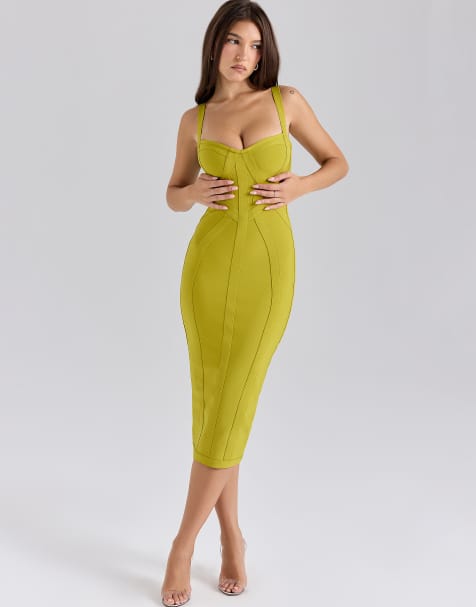 House of CB The era martini midi bandage dress in martini - LGREEN - view 1