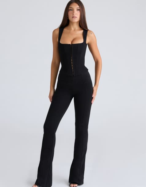 House of CB The fitted trousers black stretch trousers in black