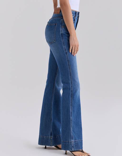 House of CB - The Flared jeans met hoge taille en medium wassing, 4 van 4
