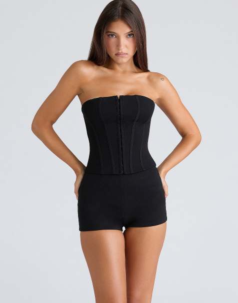 House of CB The mini shorts black with pockets in black