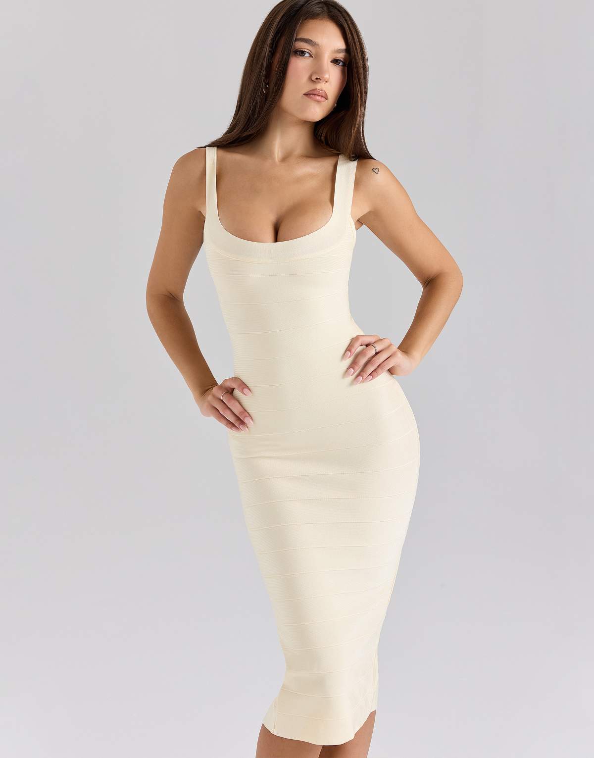 House of CB the OG midi bandage dress in vanilla