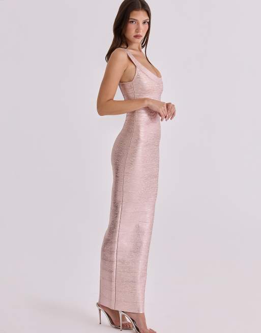House of CB The og robe longue bandage rose, 3 de 4