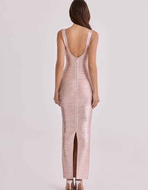 House of CB - The OG - Robe longue effet bandage - Rosé, 4 de 4