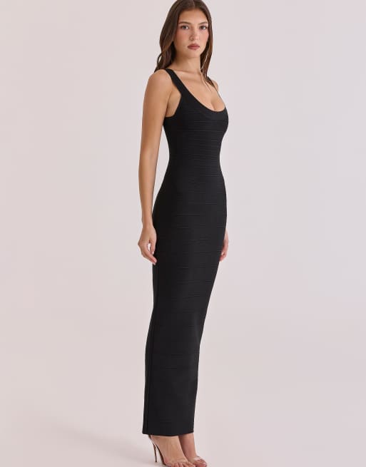 House of CB - The OG - Robe longue style bandage - Noir, 3 de 4