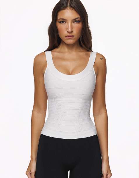 House of CB The og true white scoop neck bandage top in white - view 1