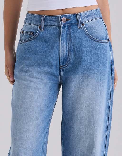 House of CB - Vaqueros rectos estilo boyfriend slim con lavado claro, 3 de 4