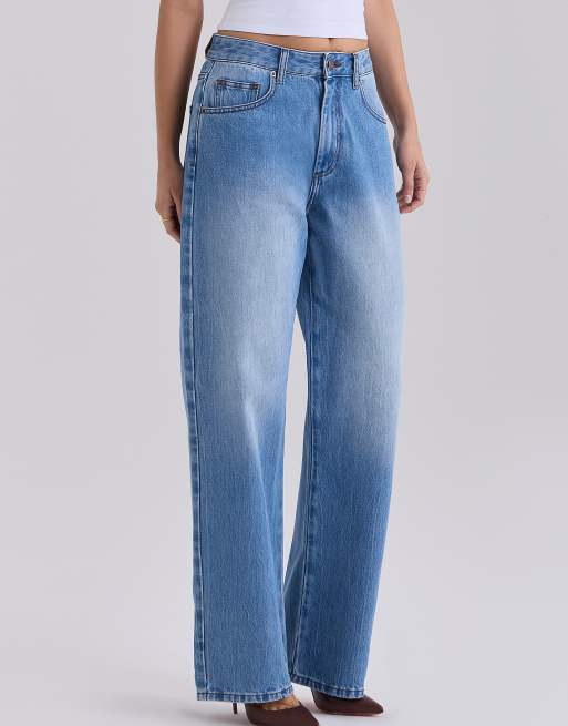 House of CB - Vaqueros rectos estilo boyfriend slim con lavado claro, 4 de 4
