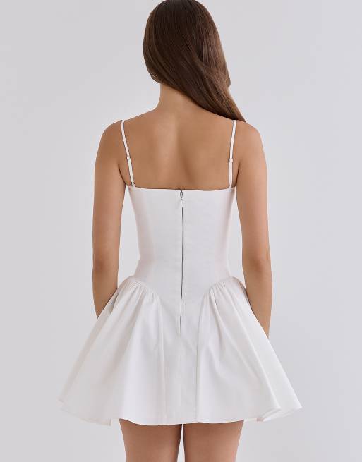 House of CB - vestido mini corsé blanco de algodón Samaria, 2 de 4