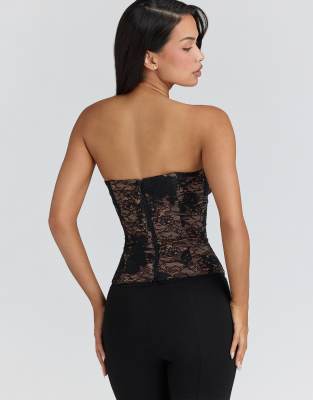 Pizzo trasparente 2 pezzi vestito da donna Sexy senza spalline avvolgente con ca