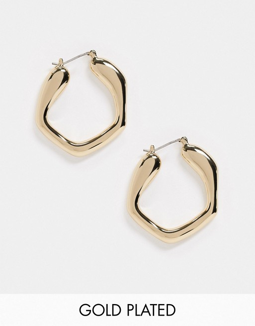 House of Freedom at Topshop abstract hoop earrings in gold plated