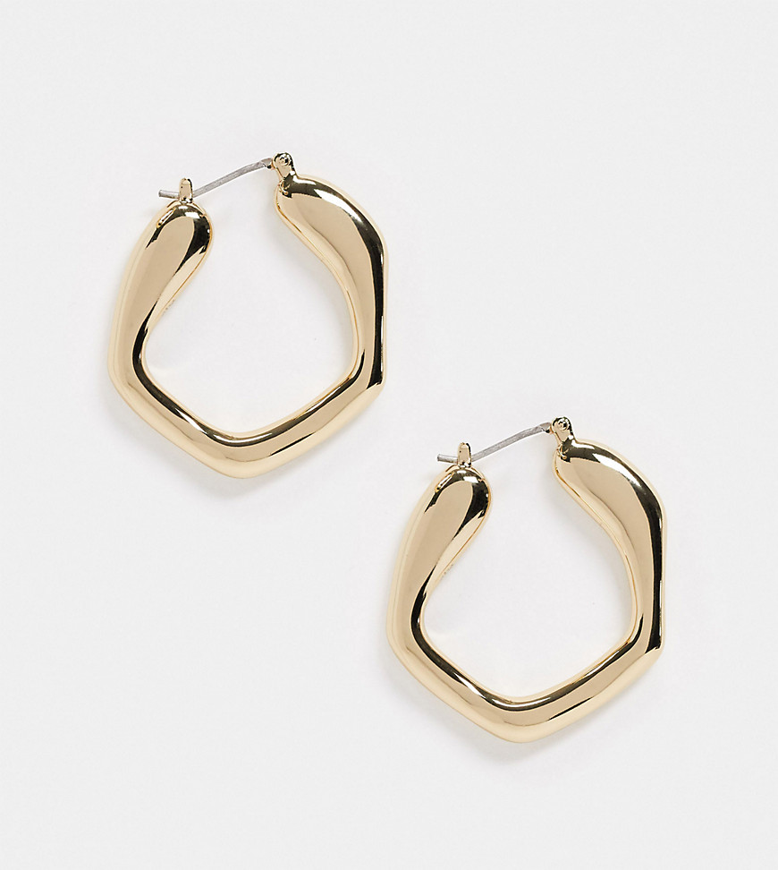 House Of Freedom At Topshop Abstract Hoop Earrings In Gold Plated