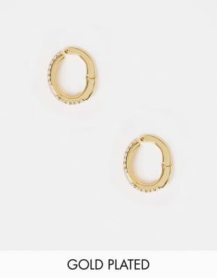 House Of Freedom At Topshop Huggie Hoop Earrings With Diamante