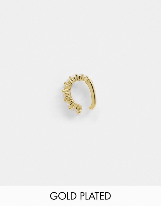 House of Freedom by Topshop ear cuff in gold plate with pave crystals