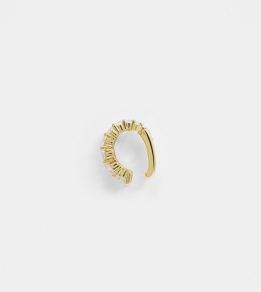 House of Freedom by Topshop ear cuff in gold plate with pave crystals