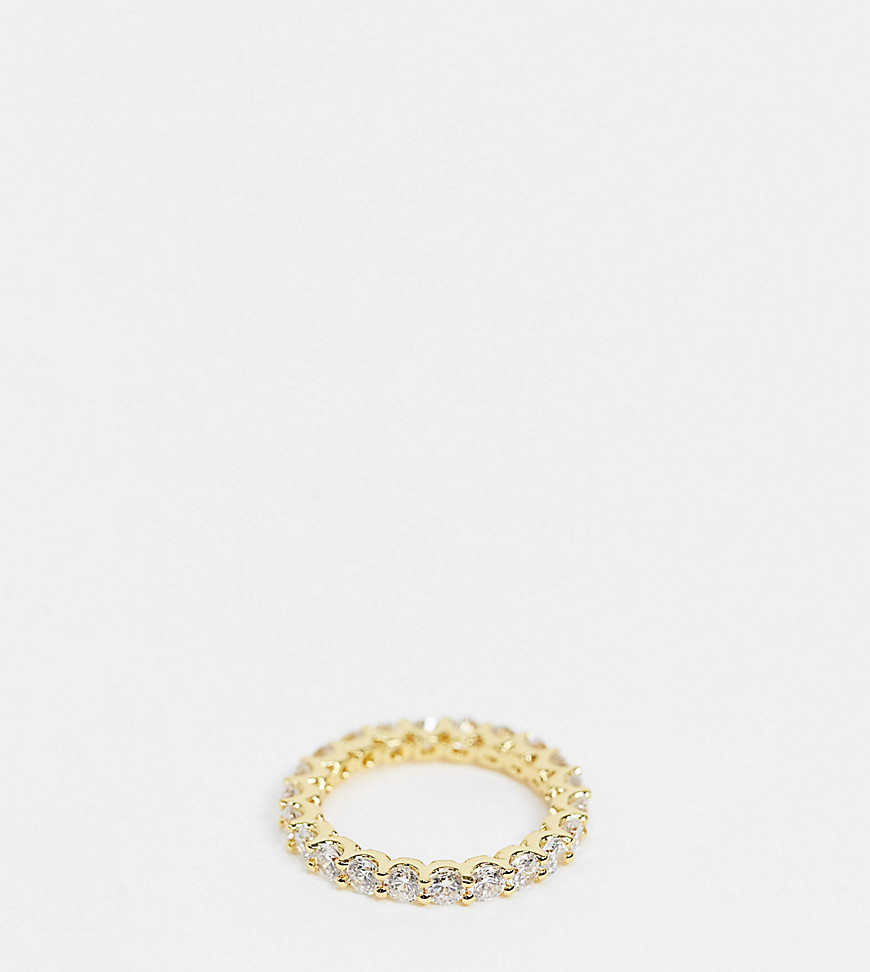 House of Freedom by Topshop ring in gold plate with all over crystal