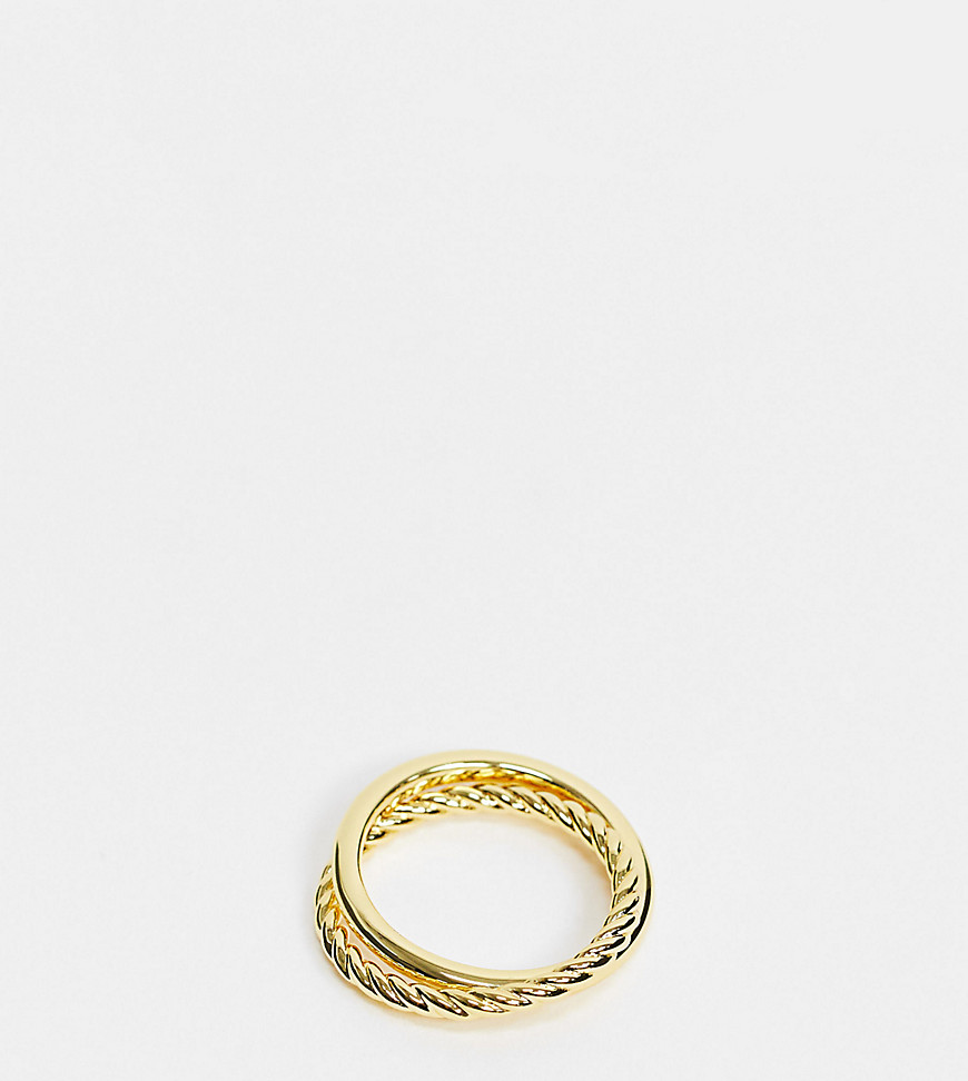 House Of Freedom Crossover Ring In Gold Plate