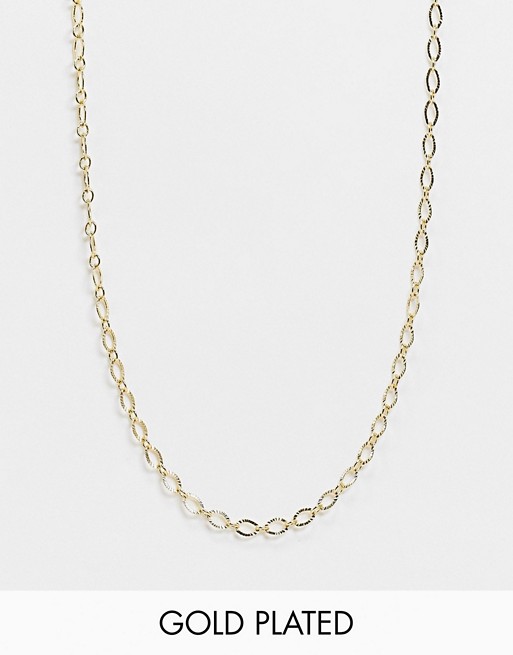 House of Freedom open link chain necklace in gold plate