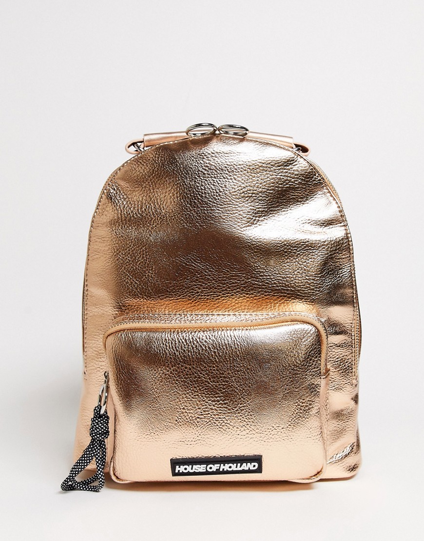 House Of Holland Backpack In Rose Gold