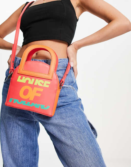 House of Holland – Beuteltasche in Orange mit Tragegriff oben