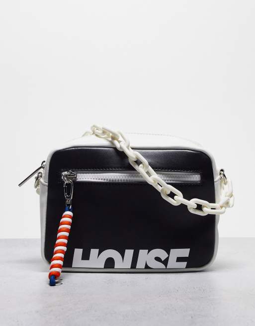 House of Holland - Borsa a tracolla nera con logo