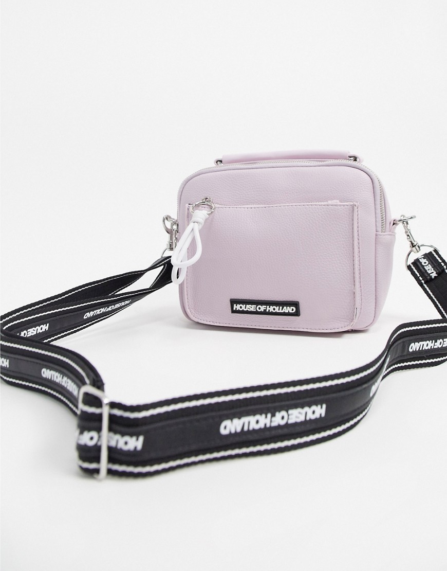 House of Holland Cross Body Bag With Strap In Lilac-Purple