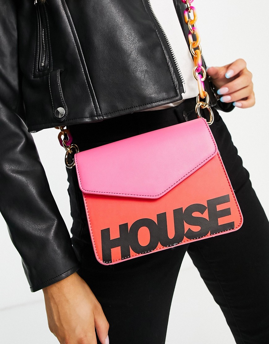 House of Holland crossbody chain strap bag in pink