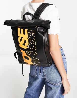 House of Holland logo backpack in black