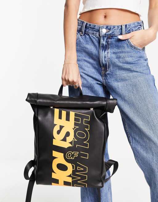 House of Holland backpack House of Holland logo backpack in black | ASOS main image 2
