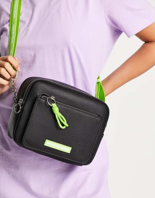 House of Holland logo crossbody bag in black ASOS