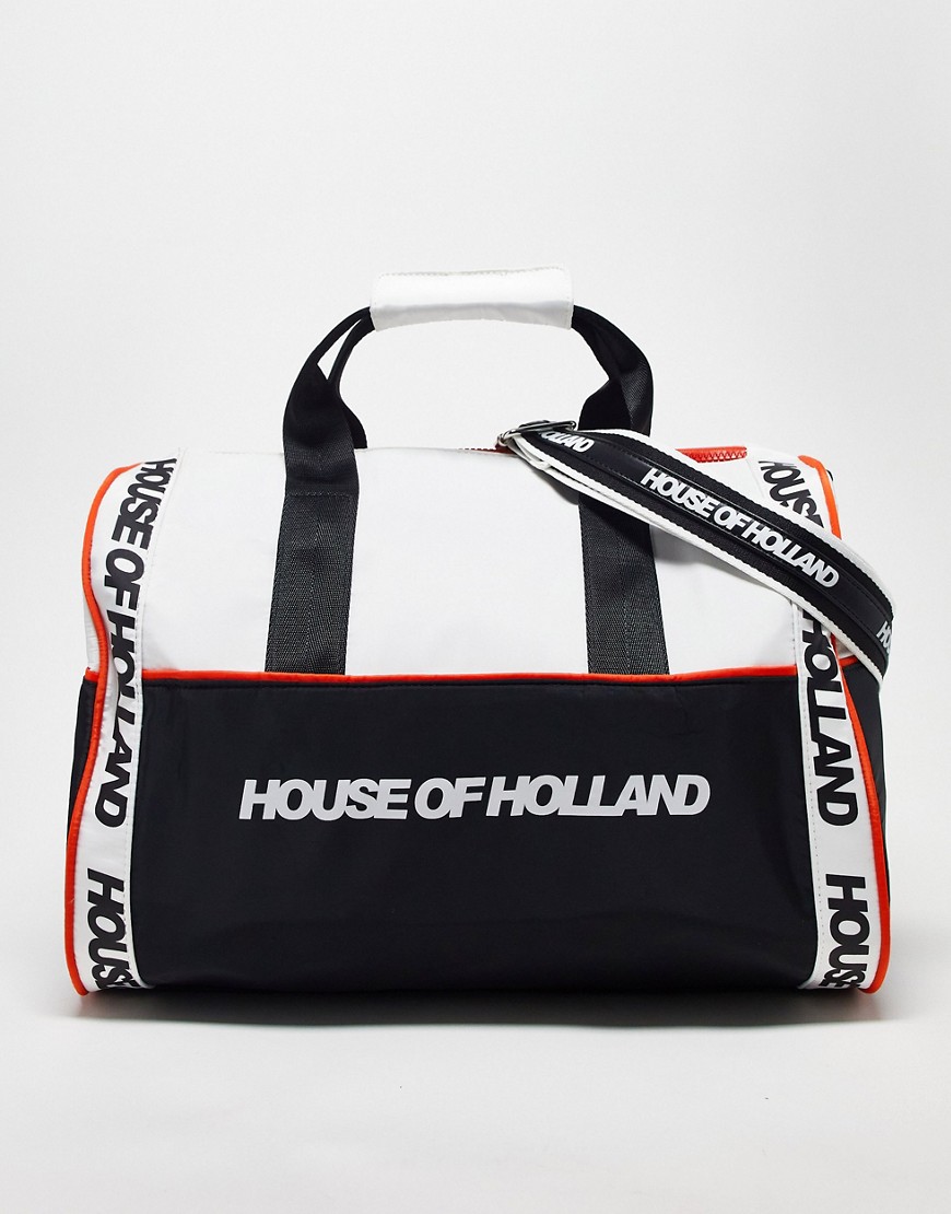 House of Holland logo holdall in black
