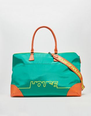 House of Holland logo holdall in green