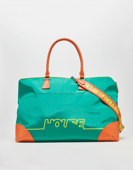 House of Holland logo holdall in green